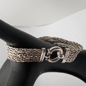 Sterling Silver multi chain tennis bracelet